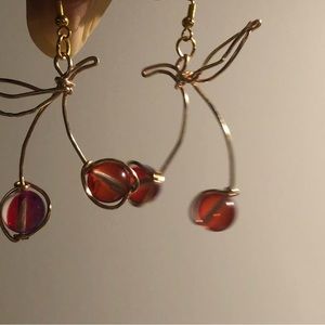 Handmade cherry earrings
